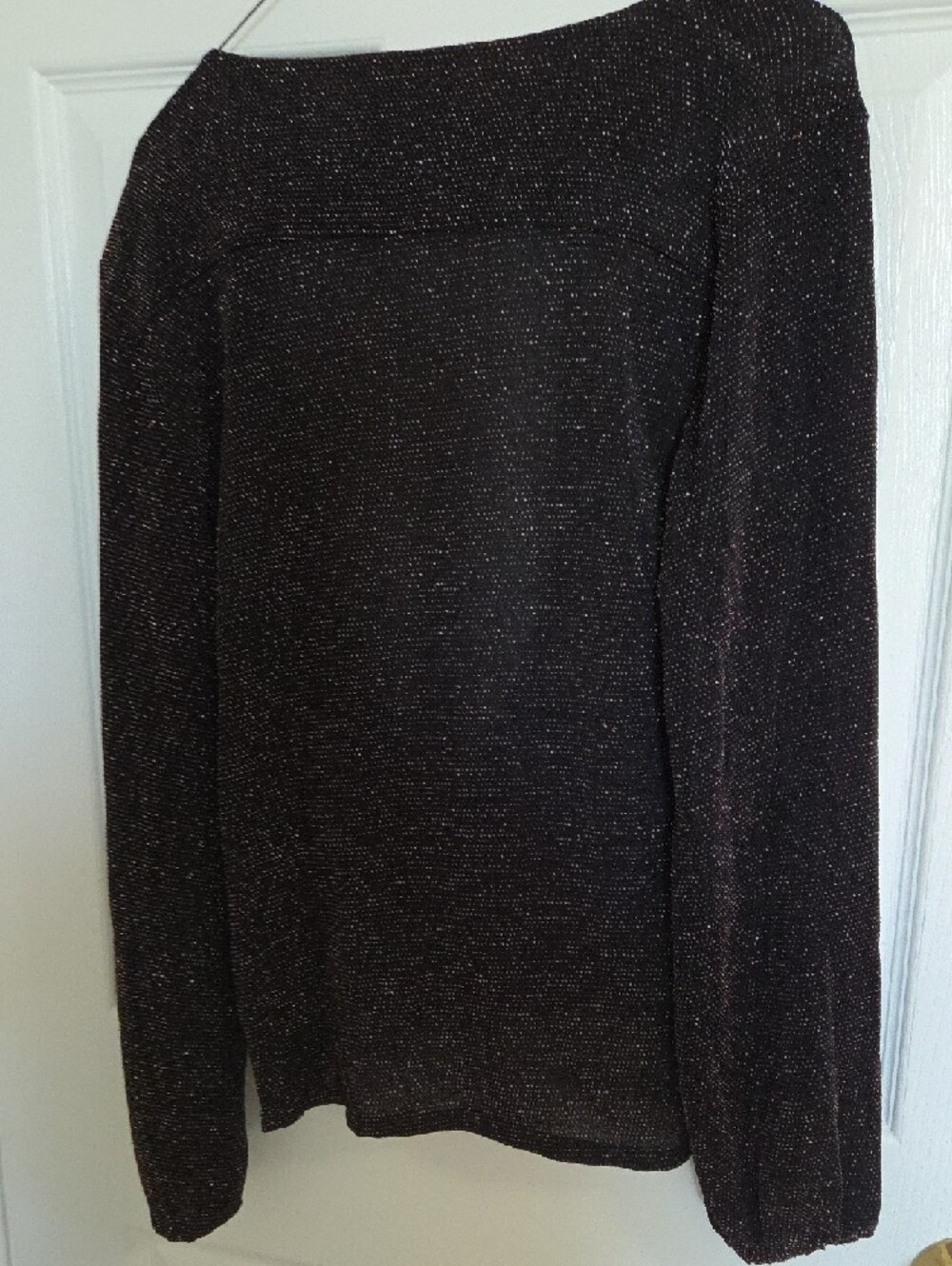 If By Sea Black Sparkle Draped V-Neck Blouse - Picture 3 of 3